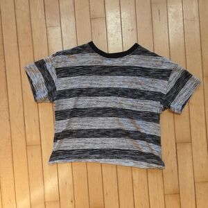 Striped Black and Gray Baby Tee